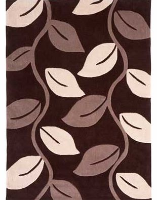 Add a touch of elegance to your room with this graceful Trailing Leaves Rug. Featuring a classic leaf design and finished in a delicious chocolate. this rug is a brilliant addition to your home. Hand made. 100% acrylic. Woven backing. Professional cl