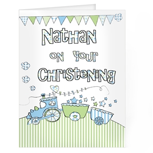 Unbranded Train Bunting Card