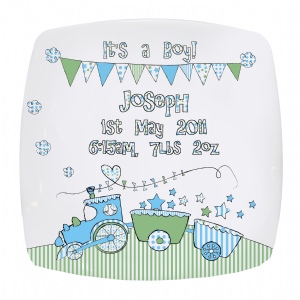 Unbranded Train Bunting Plate - Boy