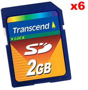 Unbranded #Transcend Secure Digital (SD) Memory Card - 2GB - VALUE 6 PACK - CLEARANCE
