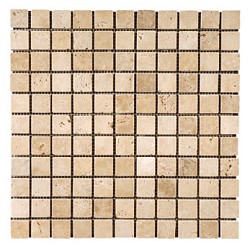 Unbranded Travertine Walnut Mosaic 25x25mm