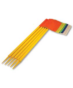 Pack of 5. Flags to help mark out your own golf course. Complete with spike for fixing in grass