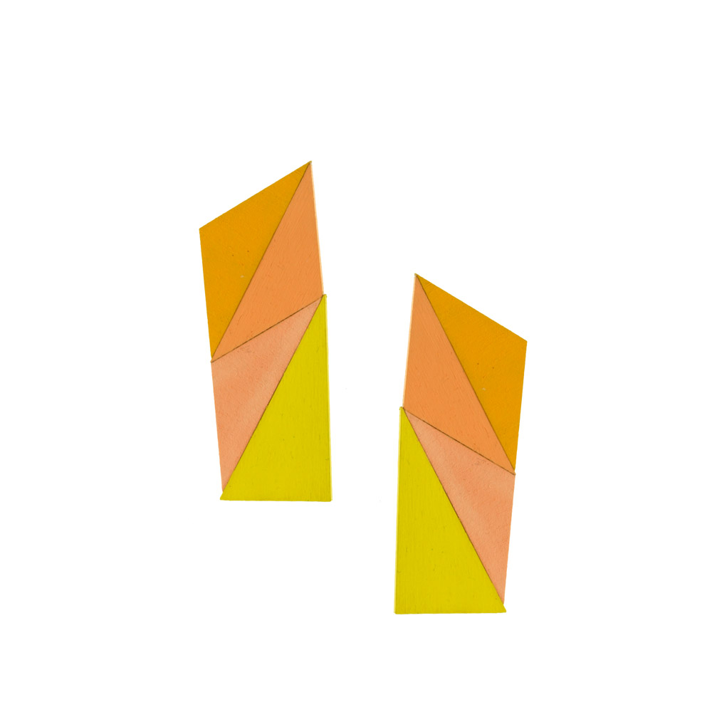 Unbranded Triangle Block Earrings - Peach