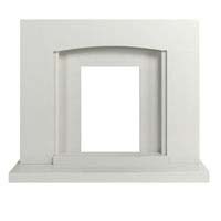 White micro marble surround complete with back panel and hearth , External Dimensions: (H) 942 x