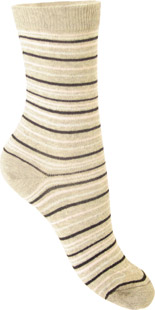One pair of cotton and lurex ankle socks with coloured stripes detail.