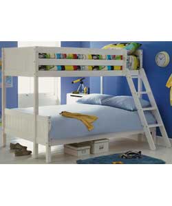 Unbranded Triple Bunk Bed Frame with Sprung Mattress - White