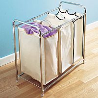 Triple Laundry Sorter with Chromed Stand