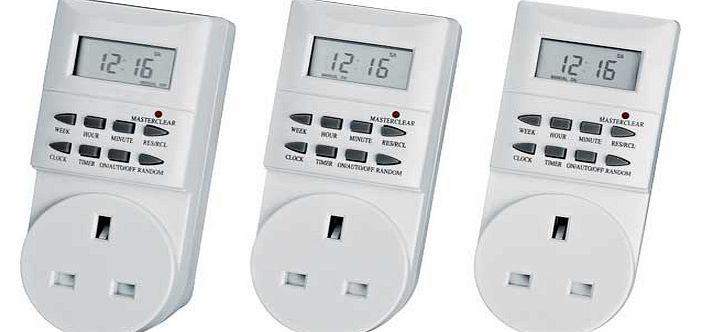 Unbranded Triple Pack 7 Day Electronic Timers