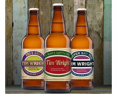Personalised Beer Triple Pack - Man SetIf you know a man or woman who likes their ale and craft beer then this is the gift for them.The beer is brewed from Ilkley Brewery in Yorkshire, a multi award winning beer maker which is why it tastes so lovely