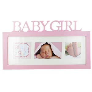 Unbranded Triple Pink Baby Girl Photo Frame