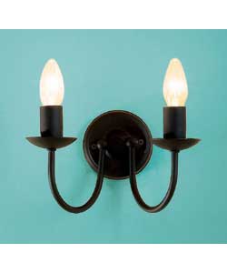 Trivello Double Wall Light. - Black