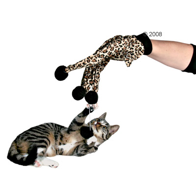 Unbranded Trixie Leopard Glove with 4 Pompom Balls - Glove