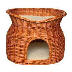 This quality Wicker Cat Basket offers your feline friend two resting places: one hidden away from th