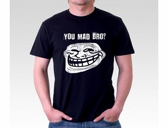 Unbranded Troll Face You Mad Bro? Black T-Shirt Large ZT