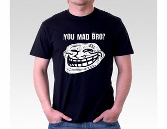 Unbranded Troll Face You Mad Bro? Black T-Shirt XX-Large