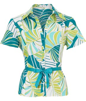 Unbranded Tropical Leaf Blouse