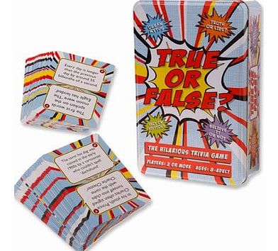 True or False GameThis fun trivia game is perfect for playing with friends and family, its a light hearted game that will bring hours of entertainment. If you can tell the difference between real and pretend, truth and lies, fact and fiction, then th