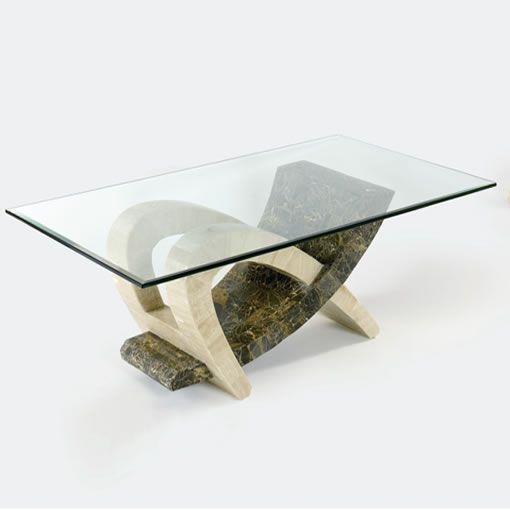 Unbranded Tsavo Stone Coffee Table - Crystal and Snakeskin