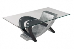 Unbranded Tsavo Stone Coffee Table - Grey/Black
