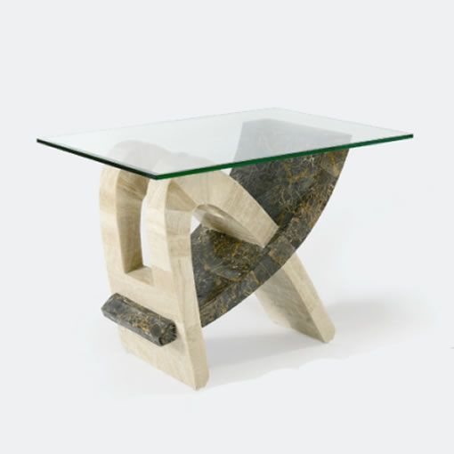 Unbranded Tsavo Stone Lamp Table - Crystal and Snakeskin