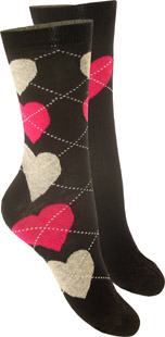 Cotton, 2 pack ankle socks with heart patterns in a multi coloured contrast