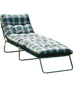 Unbranded Tubular Sun Lounger - Green Check