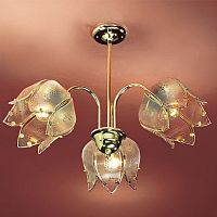 Brass with Tulip shades. BC GLS bulbs required. (H)53, (W)53, (D)47cms