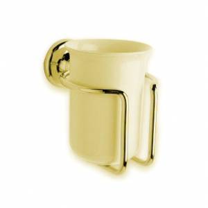 Unbranded Tumbler And Holder in Antique Gold Finish