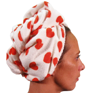 Unbranded Turban Hair Towel - Girlfriend! Microfiber Heart