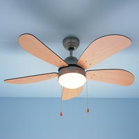 Turbo Brushed Steel Ceiling Fan with FSC Approved Blades
