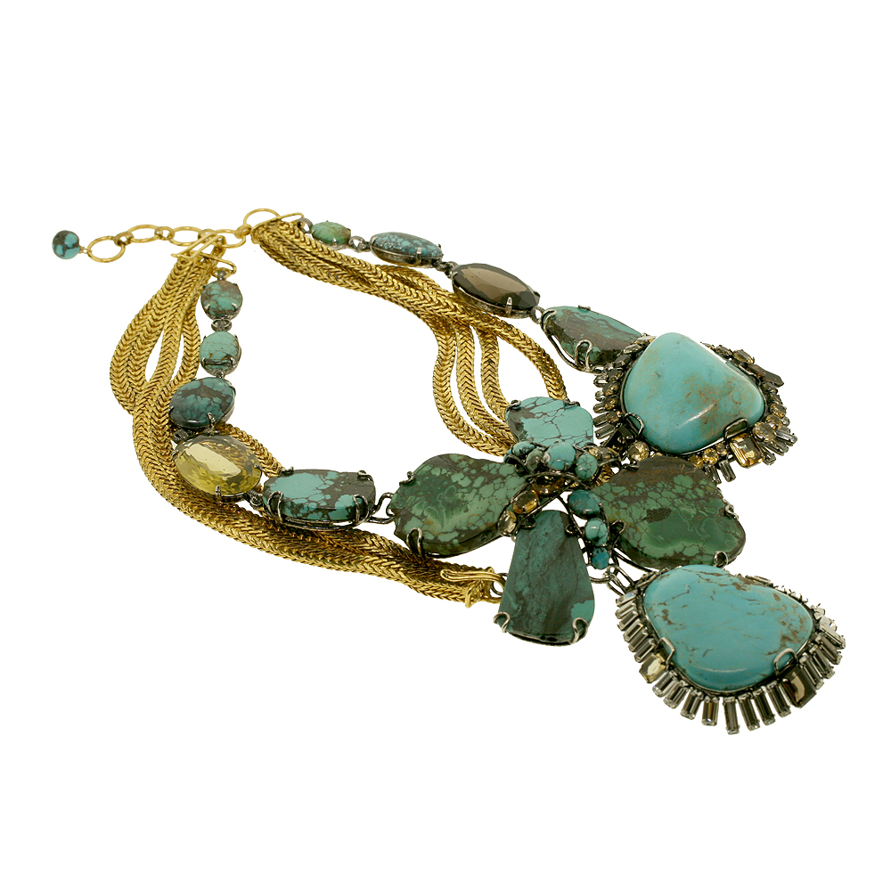 Unbranded Turquoise and Chain Necklace