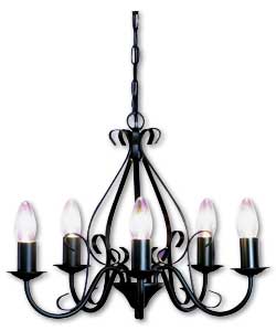 Tuscany 5 Light Ceiling Fitting - Black
