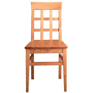 Tuscany dining chair in stained pine with lattice