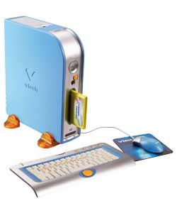Learning system, with real mouse and infra-red wireless typing keyboard, hooks up to the TV for