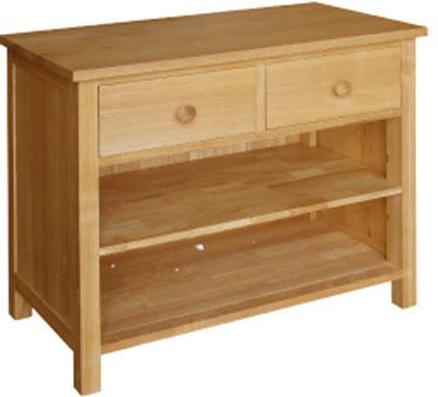 Unbranded TV UNIT 2 DRAWER AND SHELF OILED HARDWOOD ACORN