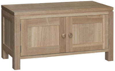 Unbranded TV UNIT BED END 2 DOOR OILED HARDWOOD WOODSTOCK