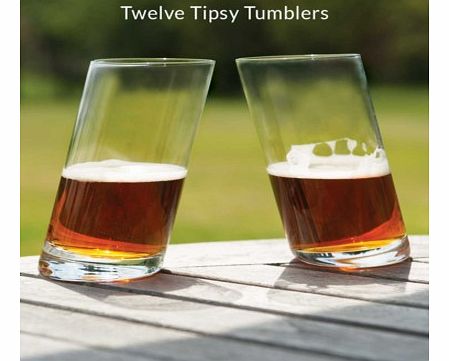 Unbranded Twelve Tipsy Glass Tumblers 3928C