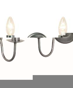 Unbranded Twin Candle Satin Nickel Wall Light
