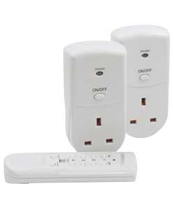 Unbranded Twin Pack Energy Saving Remote Sockets - White