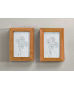 Unbranded Twin Pack Oak Photo Frame