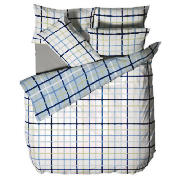 Unbranded Twinpack Print Duvet Set Double Blue check