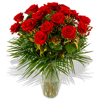 Unbranded Two Dozen Luxury Red Roses   FREE VASE! - flowers
