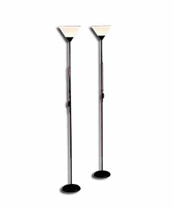 Two Floor Standing Uplighters - Black Finish