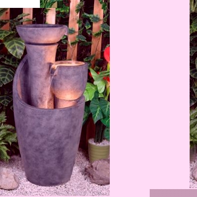 Unbranded Two Pouring Grey Bowls Water Feature