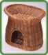 Handmade English wicker cat basket