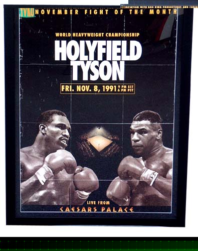 Unbranded TYSON v HOLYFIELDand#8211; framed fight poster and8211; 8 Nov 1991