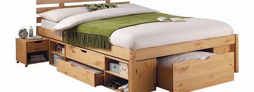 Unbranded Ultimate Storage Double Bed Frame - Pine Effect