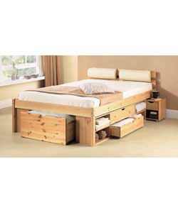 Unbranded Ultimate Storage Double Bed with Comfort Mattress