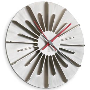 The Radiant Wall Clock speaks for itself!  This brushed nickel plated wall clock stands out a mile