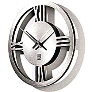 The Roman Grill  Wall Clock, designed by David Quan, maintains the classic roman numeral design